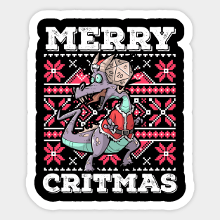 Ugly Christmas D20 Dice RPG Meme Role Play PnP Merry Critmas Sticker